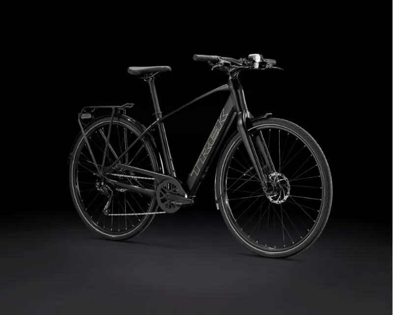 Trek FX+ 2 Electric Hybrid Bike 2025 in Satin Trek Black-1